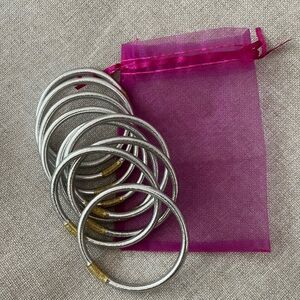 BuDha Girl bangles set of 9 silver L